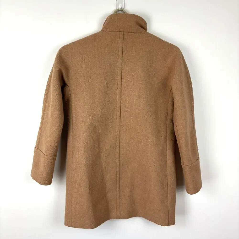 J.Crew City Coat Heather Acorn Brown 6 wool blend AB945